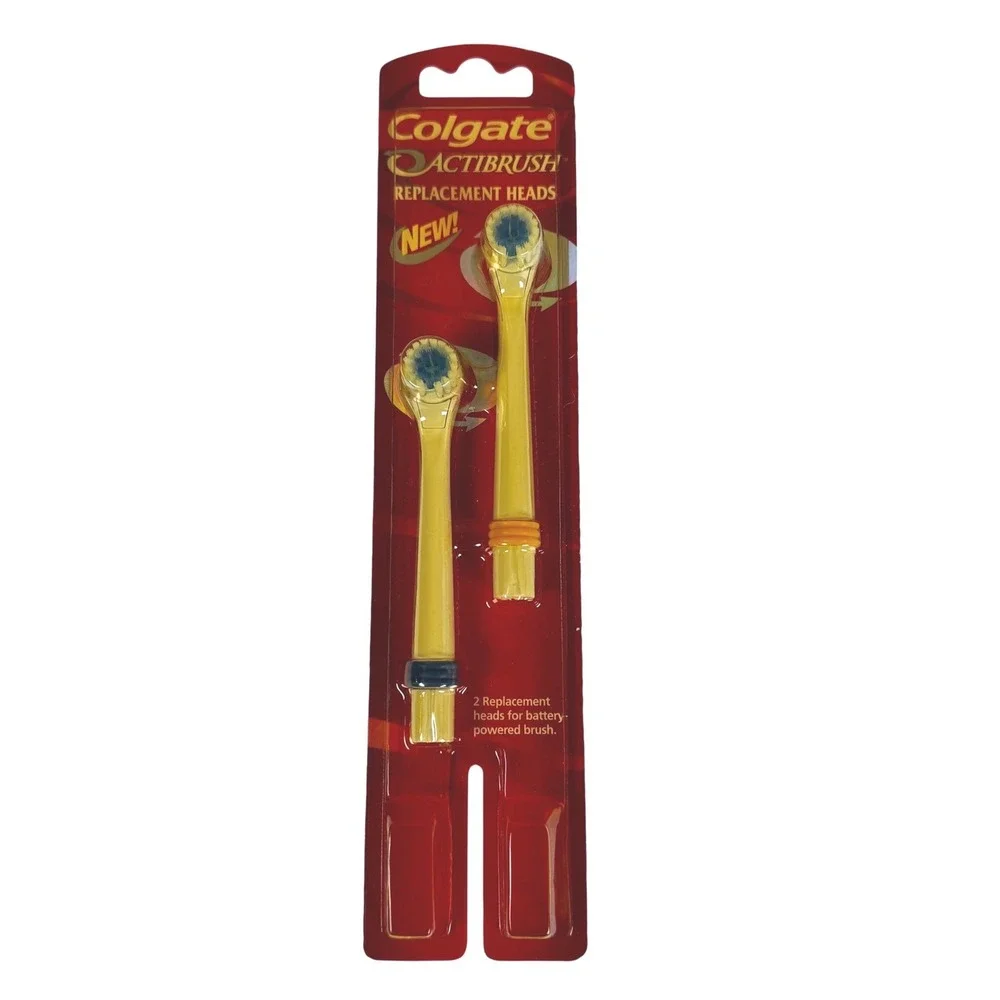 Colgate Actibrush Replacement Heads 2 Count Battery Powered Toothbrush New